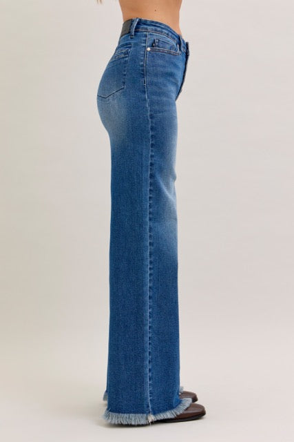 Judy Blue Karla High Waist Column Straight Button-Fly & Back Welt Pkts