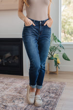 Judy Blue Amber Mid Rise Cuffed Slim Fit Jeans