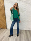 Basically Flowing Dolman Sleeve Top in Kelly Green