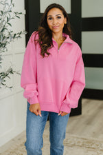 Bonbon Delight Half Zip Pullover in Pink