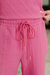 Can't Quit You Cropped Flair Bottoms in Magenta