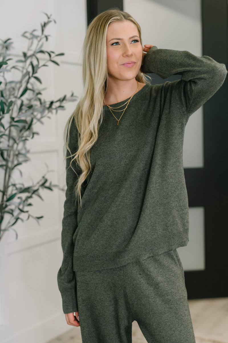 Close Sweater in Moss