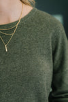 Close Sweater in Moss