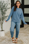 Daily Ease Mineral Wash Pullover in Dusty Blue