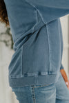 Daily Ease Mineral Wash Pullover in Dusty Blue