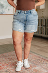 Judy Blue Darlene High Rise Distressed Cuffed Cutoff Shorts