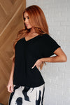 Frequently Asked Questions V-Neck Top in Black