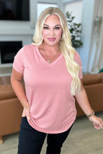 Heart and Soul V-Neck Top in Dusty Pink