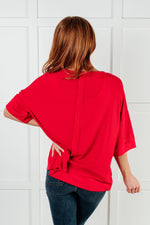 I'll Never Forget Ribbed Dolman Sleeve Top in Red