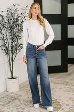 Judy Blue Karla High Waist Column Straight Button-Fly & Back Welt Pkts