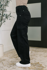 Judy Blue Keira High Waist Cargo Wide in Black