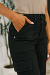 Judy Blue Keira High Waist Cargo Wide in Black