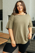 Let Me Live Relaxed Tee in Army