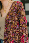 Lizzy Cardigan in Chocolate Paisley