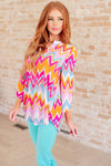 Lizzy Top in Orange Multi Chevron