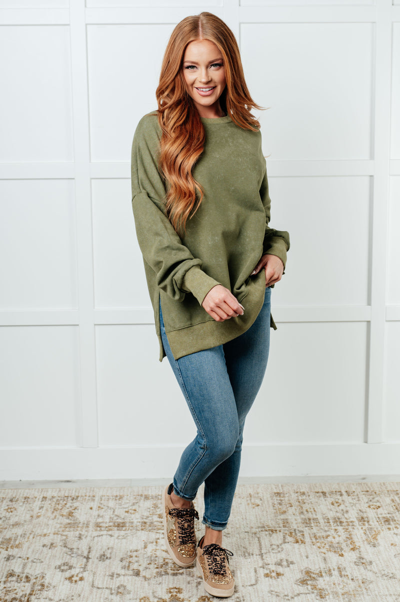 No Plain Jane Oversized Sweatshirt in Green