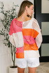 Off the Grid Net Color Block Layering Top