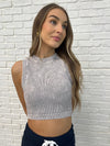 Over and Out Cropped Ribbed Tank in Sleet