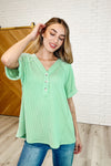 Plain and Sassy V-Neck Tee in Mint Green