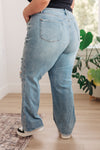 Judy Blue Ramona High Rise Rigid Magic Destroyed Straight Jeans