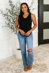 Simpler Times Basic V-Neck Tank in Black