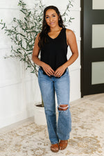 Simpler Times Basic V-Neck Tank in Black