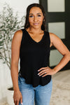 Simpler Times Basic V-Neck Tank in Black