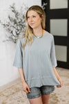 Stay On Top Relaxed Tee in Light Grey