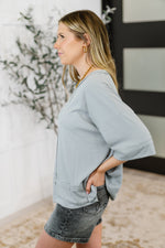 Stay On Top Relaxed Tee in Light Grey