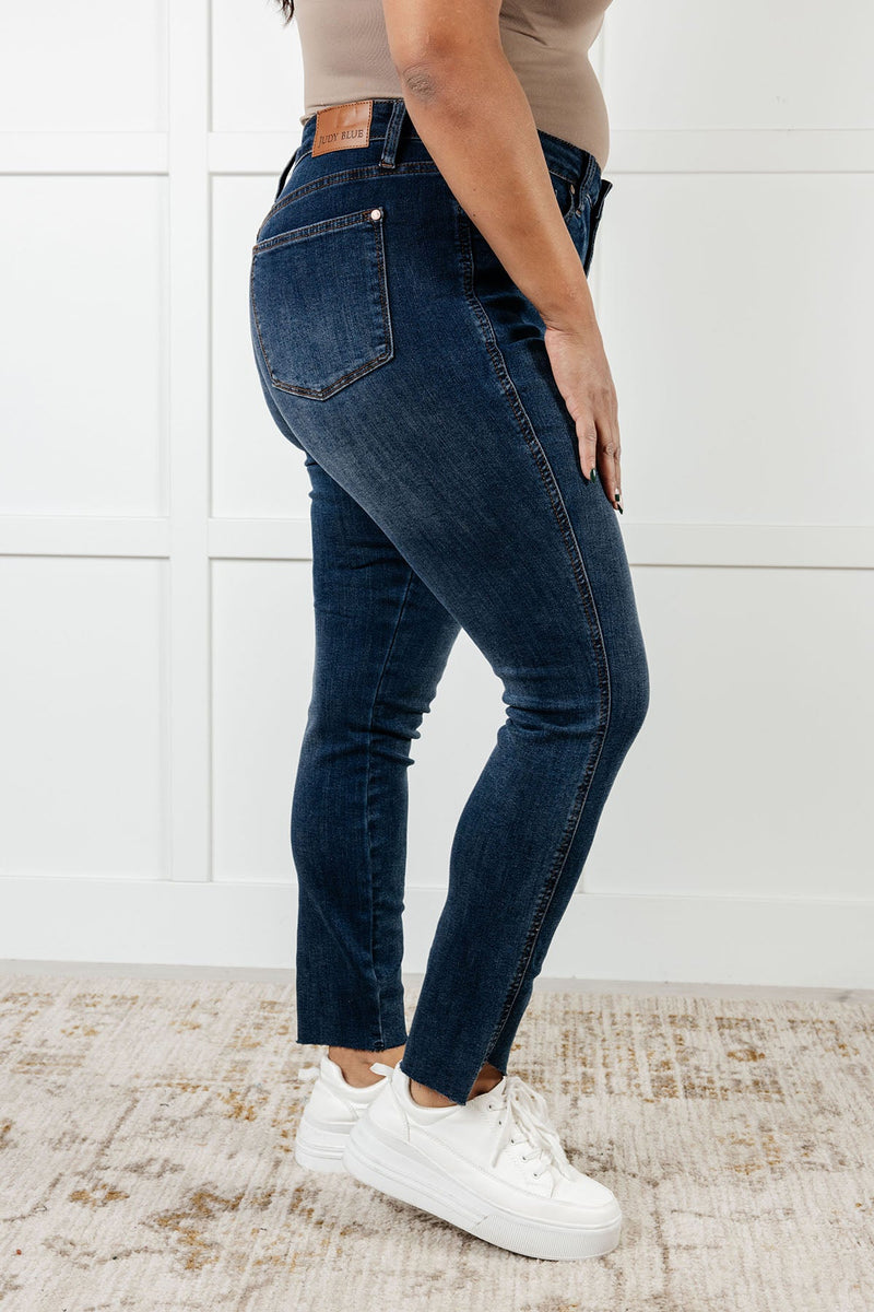 Judy Blue Tessa High Rise Control Top Step Hem Skinny Jeans