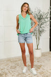 Thread Lightly Ribbed Knit Tank in Tiffany Blue