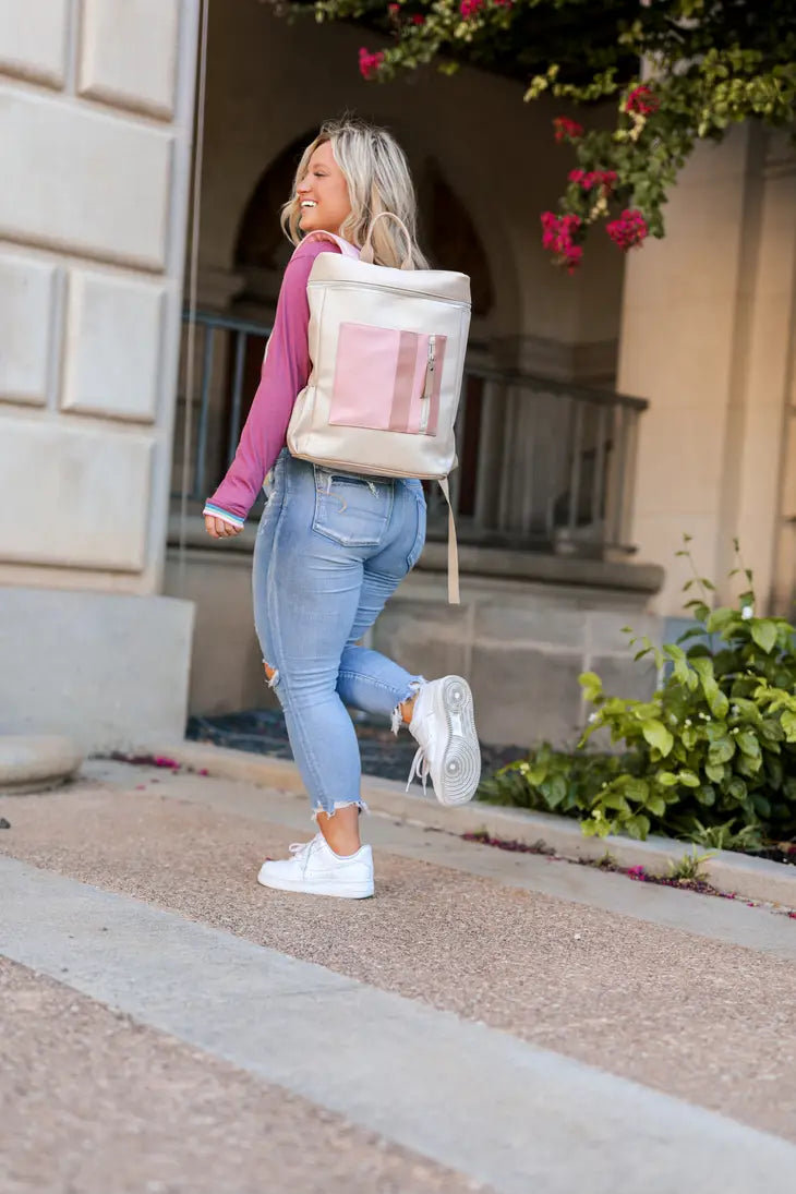 PREORDER: Blaze Backpack in Tan and Mauve