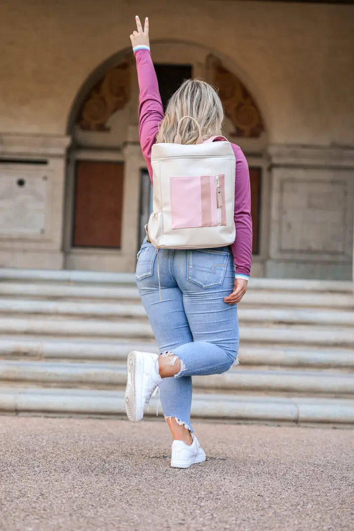 PREORDER: Blaze Backpack in Tan and Mauve