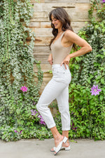 Judy Blue Mid-Rise Boyfriend Destroyed White Jeans by Judy Blues