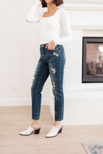 Mid-Rise Destroyed Relaxed Fit Jeans