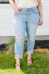 Mid-rise Destroyed Hem Boyfriend Jeans