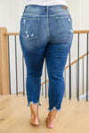 Judy Blue Tamara Mid Rise Raw Hem Jeans