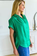 Working On Me Top in Kelly Green