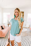 Braided Trim Turquoise Top