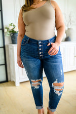 Judy Blue Ari Hi-Rise Button Fly Cuffed Skinny Jeans